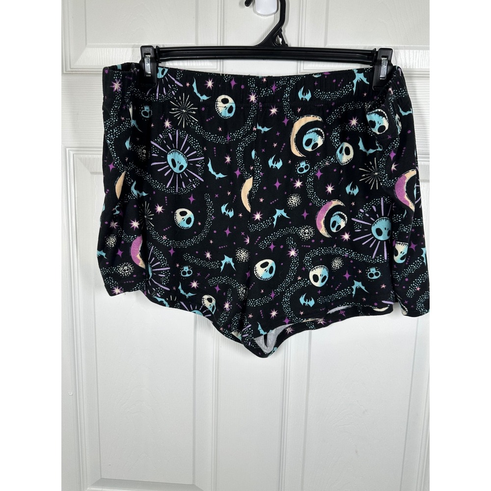 Disney Pajama Shorts Women 2XL Black Nightmare Before Christmas Jack Skellington